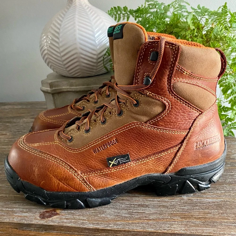 HYTEST Mens Waterproof Leather Composite Toe Poron XRD Met-Guard 6”‎ Boots 12W